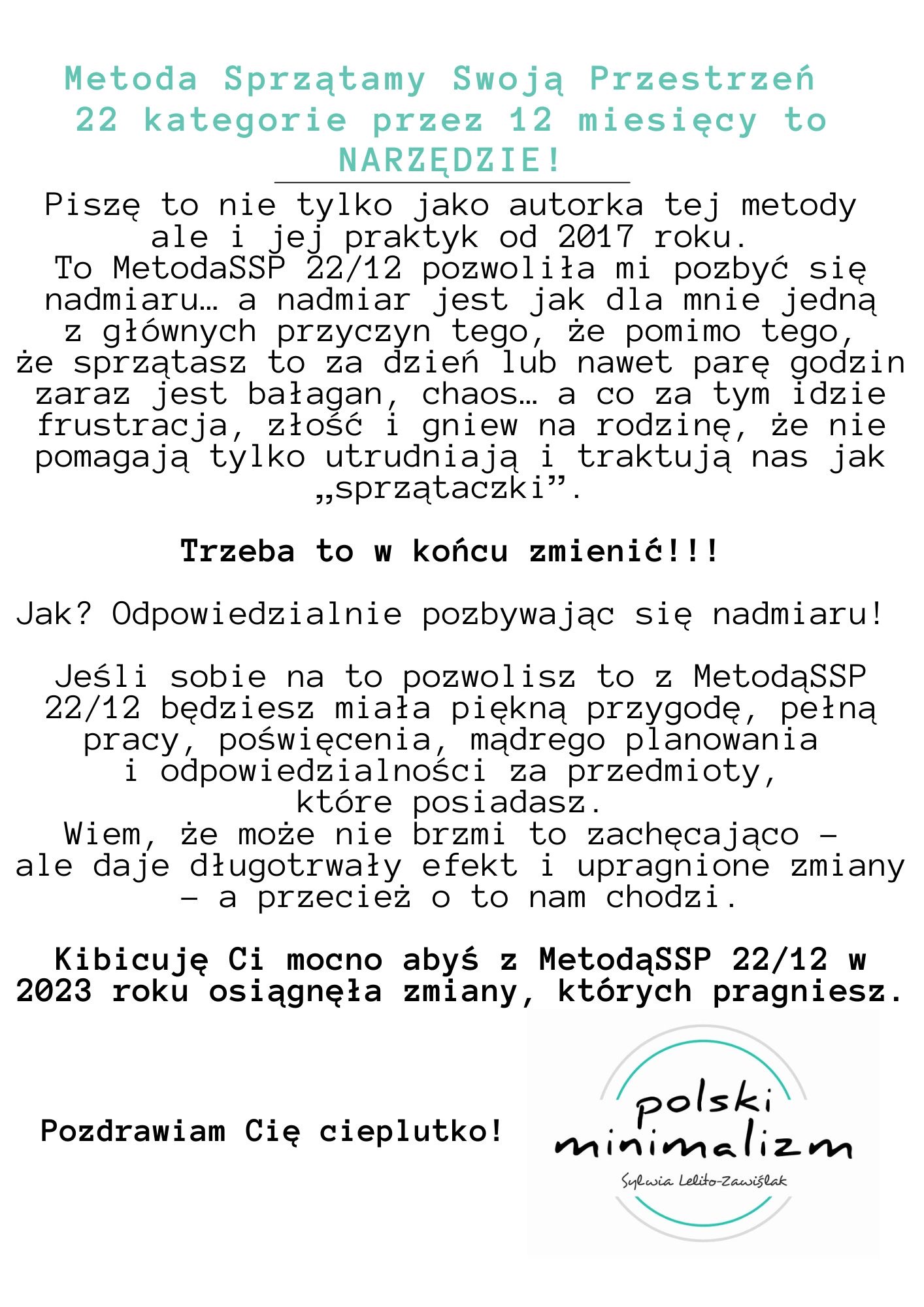 Harmonogram MetodySSP 22/12 Na 2023 - Polski Minimalizm