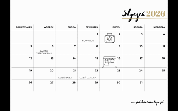 KALENDARZ 2026 z Metodą Sprzątamy Swoją Przestrzeń 22 kategorie przez 12 miesięcy... to WIĘCEJ NIŻ SPRZĄTANIE!